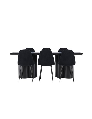 Matgrupp Olivia med Polar matstolar, 210 × 100 cm