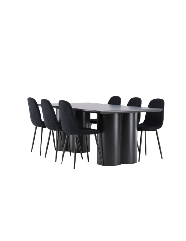 Matgrupp Olivia med Polar matstolar, 210 × 100 cm