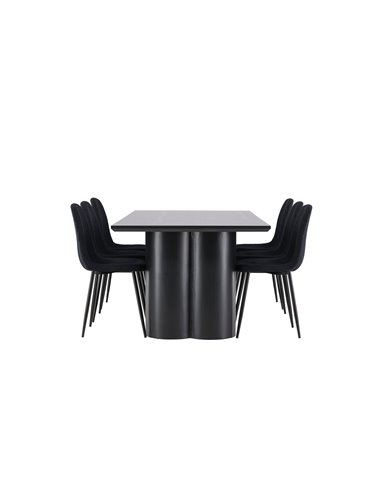 Matgrupp Olivia med Polar matstolar, 210 × 100 cm