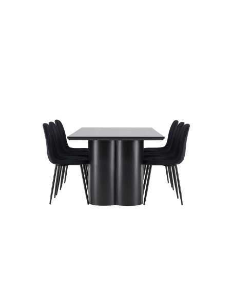 Matgrupp Olivia med Polar matstolar, 210 × 100 cm