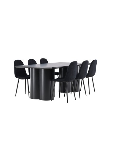 Matgrupp Olivia med Polar matstolar, 210 × 100 cm