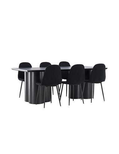 Matgrupp Olivia med Polar matstolar, 210 × 100 cm