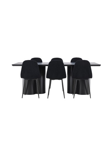 Matgrupp Olivia med Polar matstolar, 210 × 100 cm