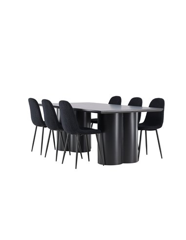 Matgrupp Olivia med Polar matstolar, 210 × 100 cm