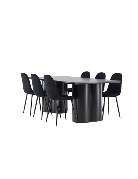 Matgrupp Olivia med Polar matstolar, 210 × 100 cm