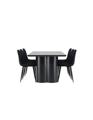 Matgrupp Olivia med Polar matstolar, 210 × 100 cm