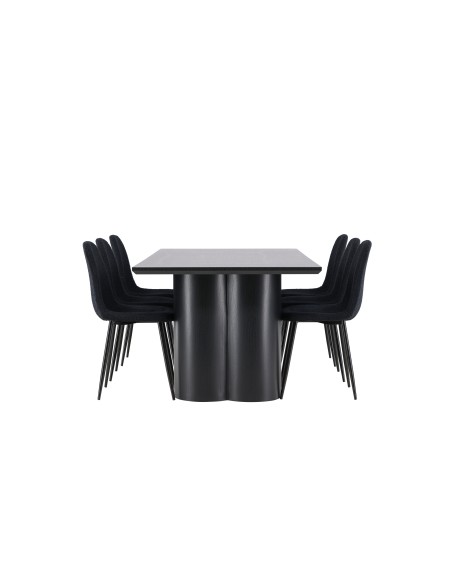 Matgrupp Olivia med Polar matstolar, 210 × 100 cm