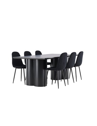 Matgrupp Olivia med Polar matstolar, 210 × 100 cm