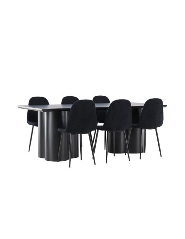 Matgrupp Olivia med Polar matstolar, 210 × 100 cm