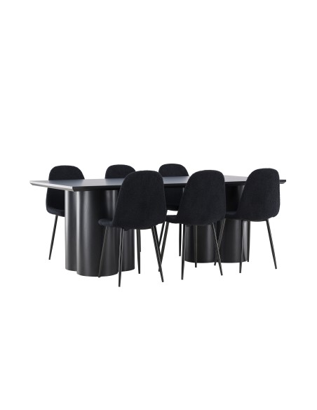 Matgrupp Olivia med Polar matstolar, 210 × 100 cm