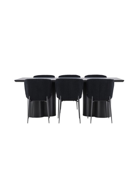 Matgrupp Olivia med Modesto matstolar, 210 × 100 cm
