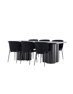 Matgrupp Olivia med Modesto matstolar, 210 × 100 cm 2