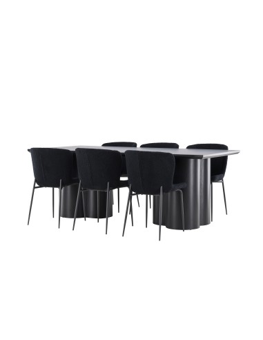 Matgrupp Olivia med Modesto matstolar, 210 × 100 cm