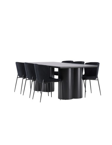 Matgrupp Olivia med Modesto matstolar, 210 × 100 cm