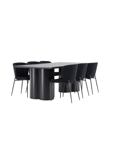 Matgrupp Olivia med Modesto matstolar, 210 × 100 cm