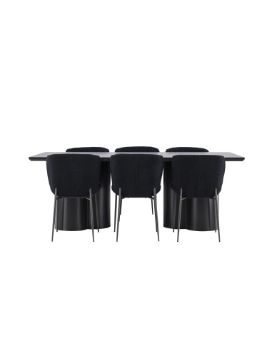 Matgrupp Olivia med Modesto matstolar, 210 × 100 cm