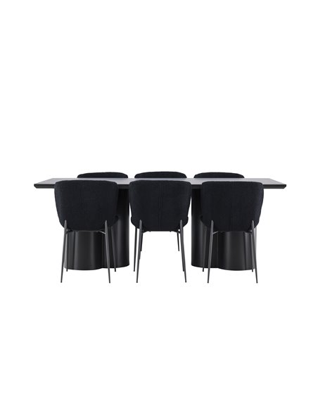 Matgrupp Olivia med Modesto matstolar, 210 × 100 cm