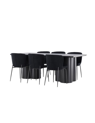 Matgrupp Olivia med Modesto matstolar, 210 × 100 cm
