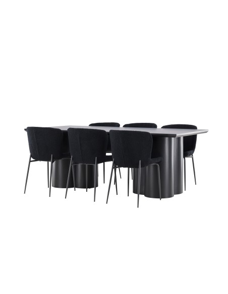 Matgrupp Olivia med Modesto matstolar, 210 × 100 cm