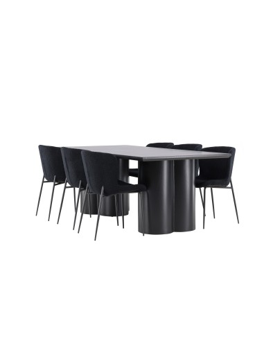 Matgrupp Olivia med Modesto matstolar, 210 × 100 cm