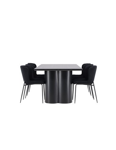 Matgrupp Olivia med Modesto matstolar, 210 × 100 cm