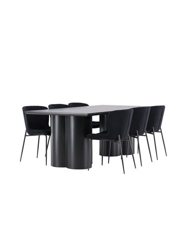 Matgrupp Olivia med Modesto matstolar, 210 × 100 cm