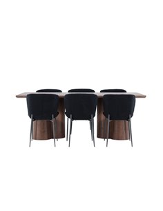 Matgrupp Olivia med Modesto matstolar, 210 × 100 cm