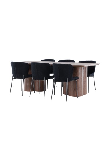 Matgrupp Olivia med Modesto matstolar, 210 × 100 cm