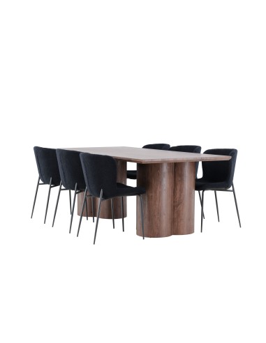 Matgrupp Olivia med Modesto matstolar, 210 × 100 cm