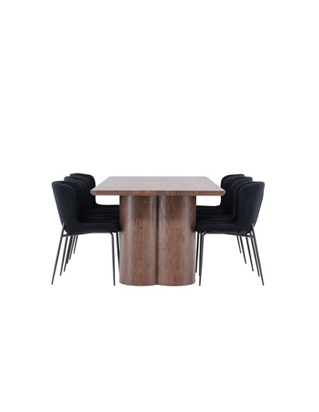 Matgrupp Olivia med Modesto matstolar, 210 × 100 cm