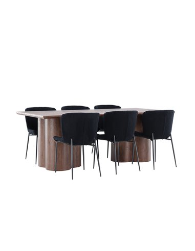 Matgrupp Olivia med Modesto matstolar, 210 × 100 cm