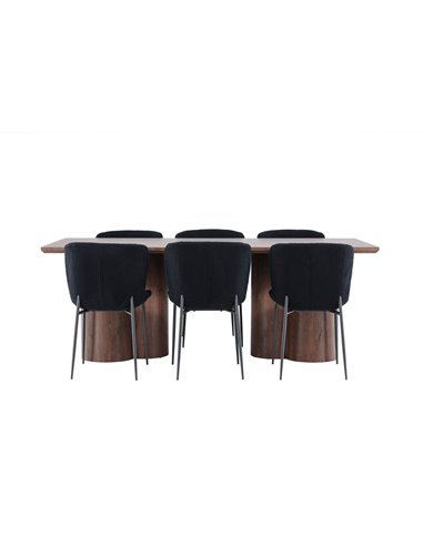 Matgrupp Olivia med Modesto matstolar, 210 × 100 cm