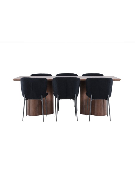 Matgrupp Olivia med Modesto matstolar, 210 × 100 cm