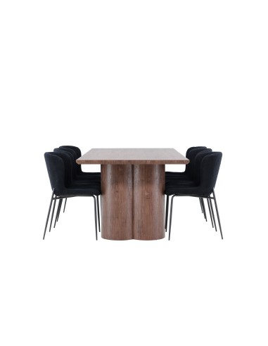 Matgrupp Olivia med Modesto matstolar, 210 × 100 cm