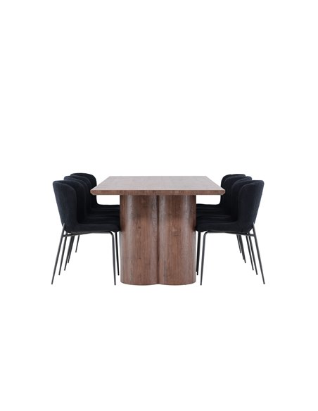 Matgrupp Olivia med Modesto matstolar, 210 × 100 cm