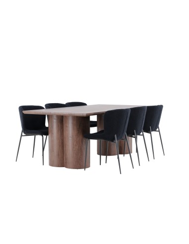 Matgrupp Olivia med Modesto matstolar, 210 × 100 cm