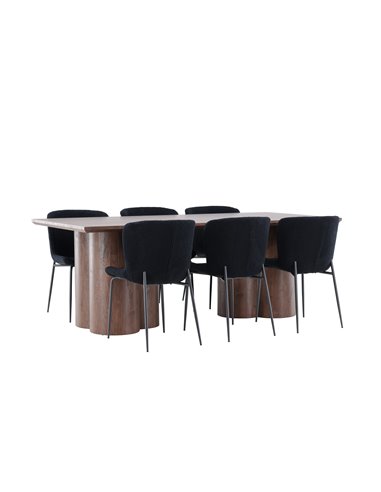 Matgrupp Olivia med Modesto matstolar, 210 × 100 cm
