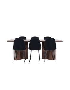 Matgrupp Olivia med Polar matstolar, 210 × 100 cm