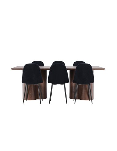 Matgrupp Olivia med Polar matstolar, 210 × 100 cm