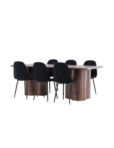 Matgrupp Olivia med Polar matstolar, 210 × 100 cm