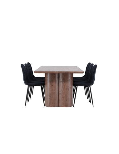 Matgrupp Olivia med Polar matstolar, 210 × 100 cm