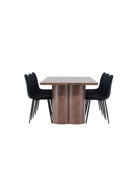 Matgrupp Olivia med Polar matstolar, 210 × 100 cm