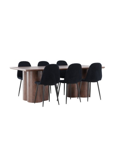 Matgrupp Olivia med Polar matstolar, 210 × 100 cm