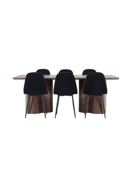 Matgrupp Olivia med Polar matstolar, 210 × 100 cm