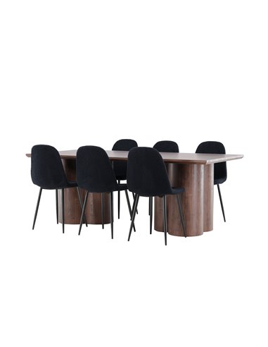 Matgrupp Olivia med Polar matstolar, 210 × 100 cm