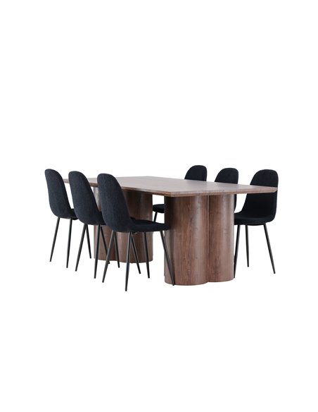 Matgrupp Olivia med Polar matstolar, 210 × 100 cm