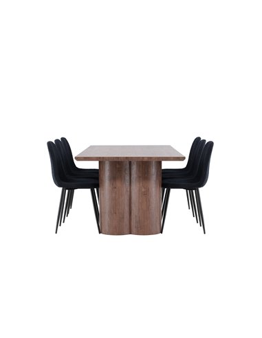 Matgrupp Olivia med Polar matstolar, 210 × 100 cm