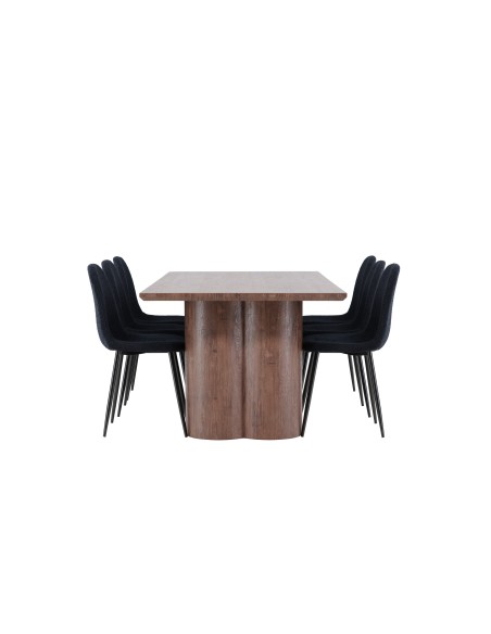 Matgrupp Olivia med Polar matstolar, 210 × 100 cm