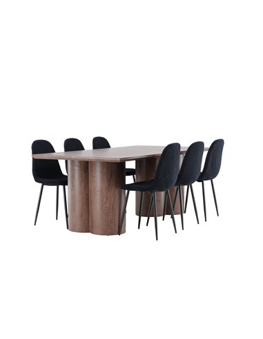 Matgrupp Olivia med Polar matstolar, 210 × 100 cm