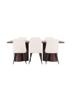Matgrupp Olivia med Leone matstolar, 210 × 100 cm